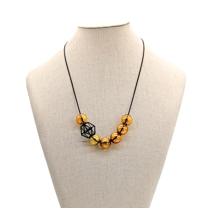 Hex Hex Necklace - Glass Amber