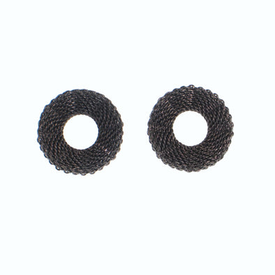 Wavy Mesh Circle Earrings