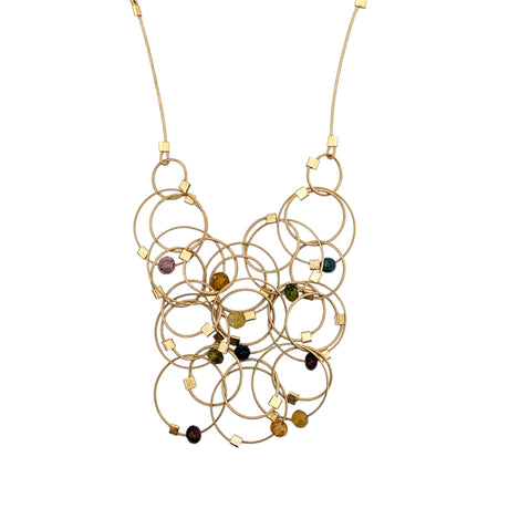 Tourmaline & Gold Solar Necklace