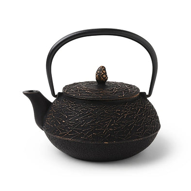 Black & Gold Pine Needle Teapot