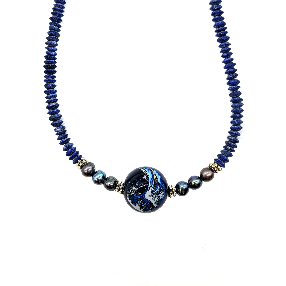 Hokusai Tensha & Lapis Necklace