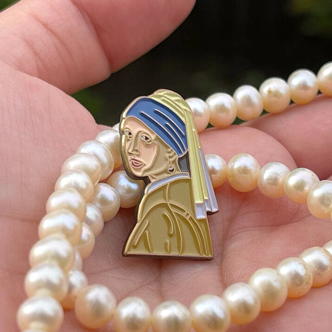 Girl with a Pearl Earring Enamel Pin