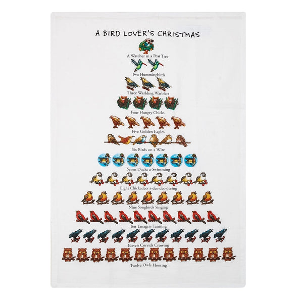 Bird Lover's Christmas Tea Towel