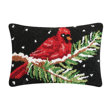 Cardinal on Branch Hooked Pillow