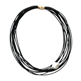 Piano Wire Necklace with Baroque Pearl
