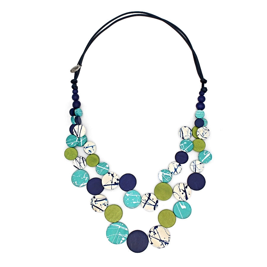 Aqua Dual Strand Devon Necklace