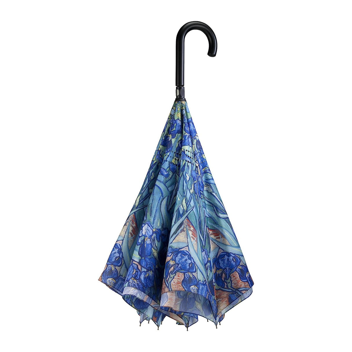 Van Gogh 'Irises' Reverse Close Umbrella