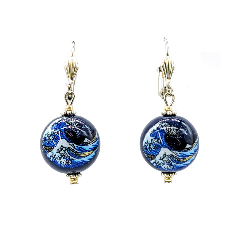 Hokusai 'Great Wave' Tensha Earrings