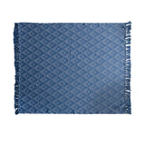 Blue Triangle Pattern Recycled Cotton Blanket