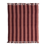 Berry & Pink Striped Recycled Cotton Blanket