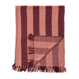 Berry & Pink Striped Recycled Cotton Blanket