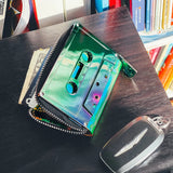 Holographic Green Cassette Wallet