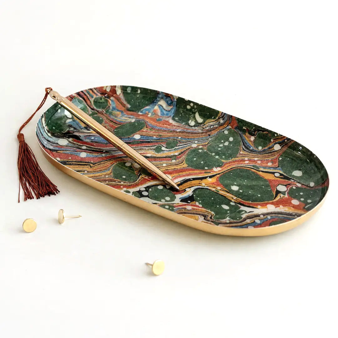 Art of Marbling Oval Tray