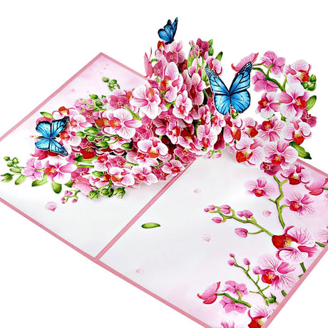 Orchids & Butterflies Pop-Up Card