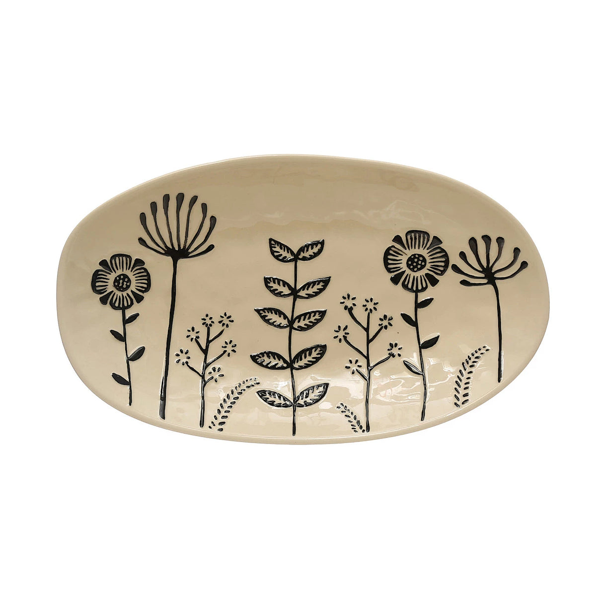 Platter with Embossed Flowers