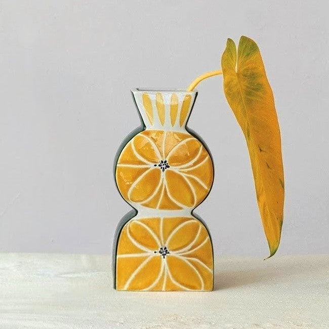 Floral Wax Relief Vase