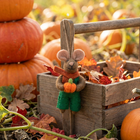 Harvest Mouse Felted Ornament