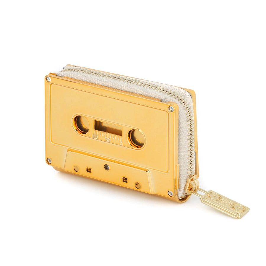 Gold Chrome Cassette Tape Wallet