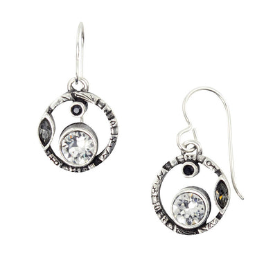 Halley's Comet Earrings by Patricia Locke - Black & White