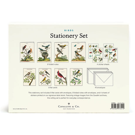 Vintage Birds Stationery Set