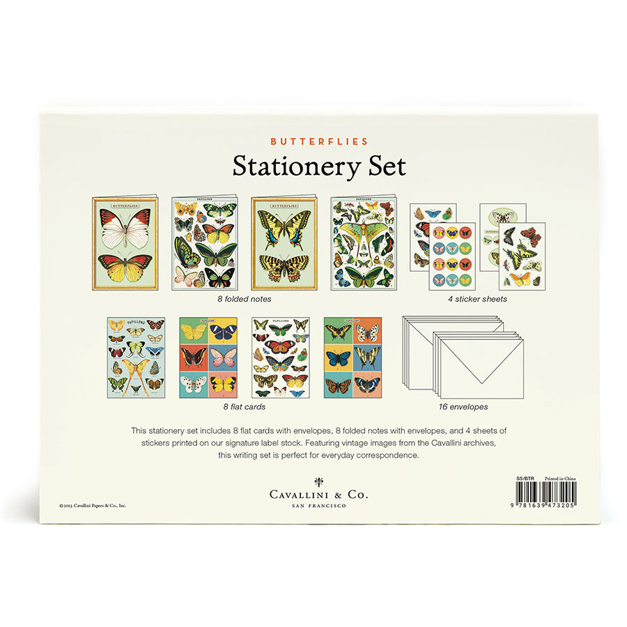 Vintage Butterflies Stationery Set