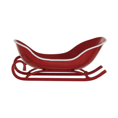 Red & White Metal Sleigh