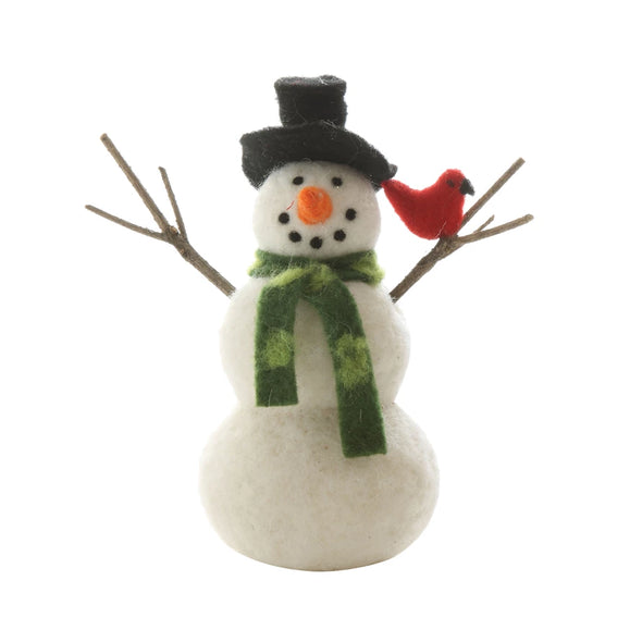 Felt Snowman with Cardinal