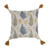 16" Pillow with Botanical Print & Tassels