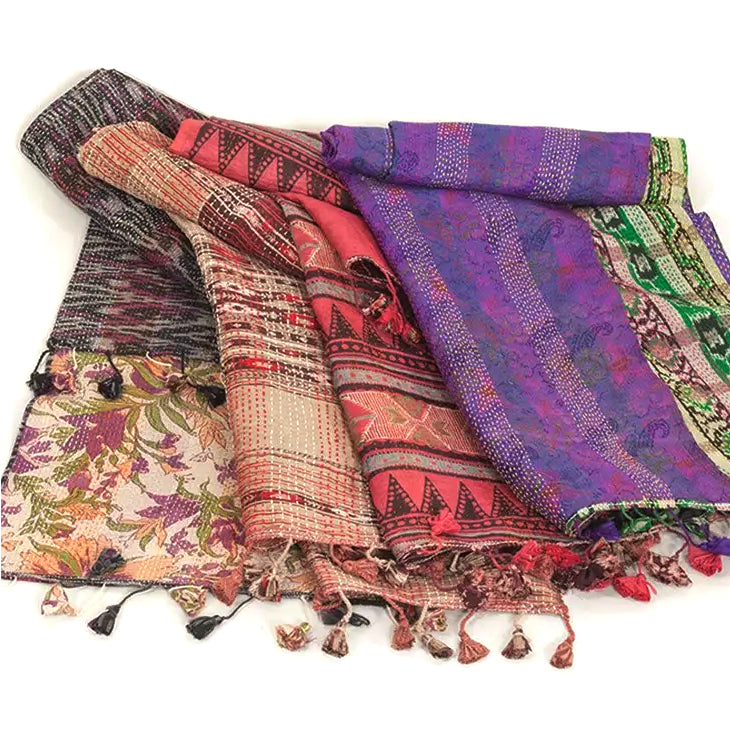 Kantha Silk Sari Scarf