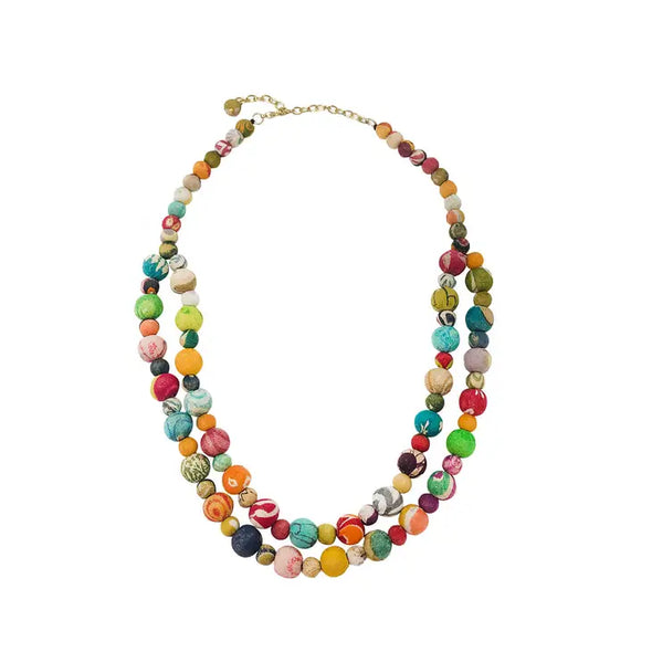 Kantha Tandem Necklace