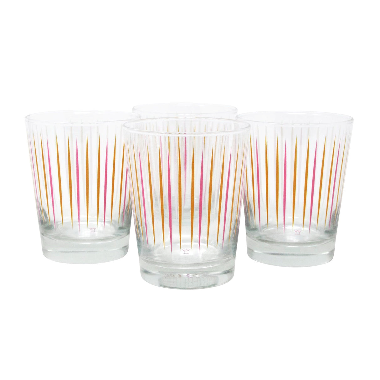 Modern Home Bar "Pick Me" Orange and Pink Old Fashioned Glasses