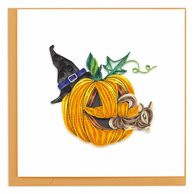 Squirrel in a Jack-O-Lantern Quilling Card