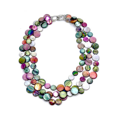 Three-Strand Mother of Pearl Necklaces