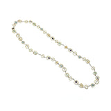 Long Gold Geometric Necklace with Mixed Natural Stones