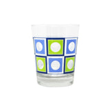 Modern Home Bar Blue and Green Square Peg Old Fashioned Glasses