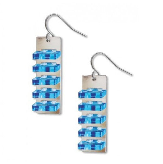 Space Between Earrings, Blue